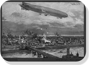 Zeppelin bombing over London                                  
